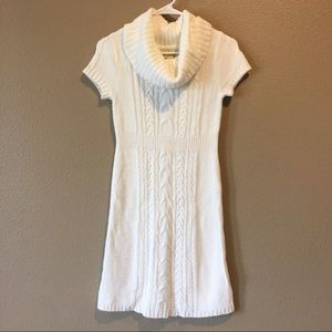 Pink Rose White Sweater Dress Petite S